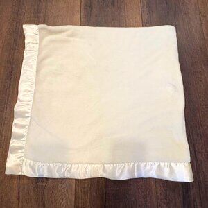 Vintage Soft Plush Cream Baby Blanket Satin Trim Security 38”x36”WALGREENS